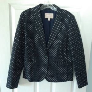 Banana Republic navy and white polka dot blazer